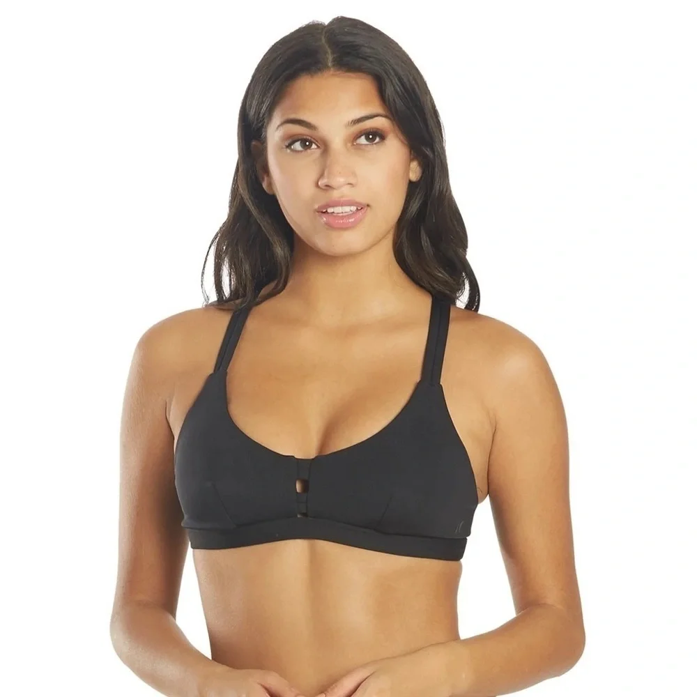 ☀️HURLEY☀️BLACK SPORT TOP COCO BEACH CHEEKY HIP BIKINI SET